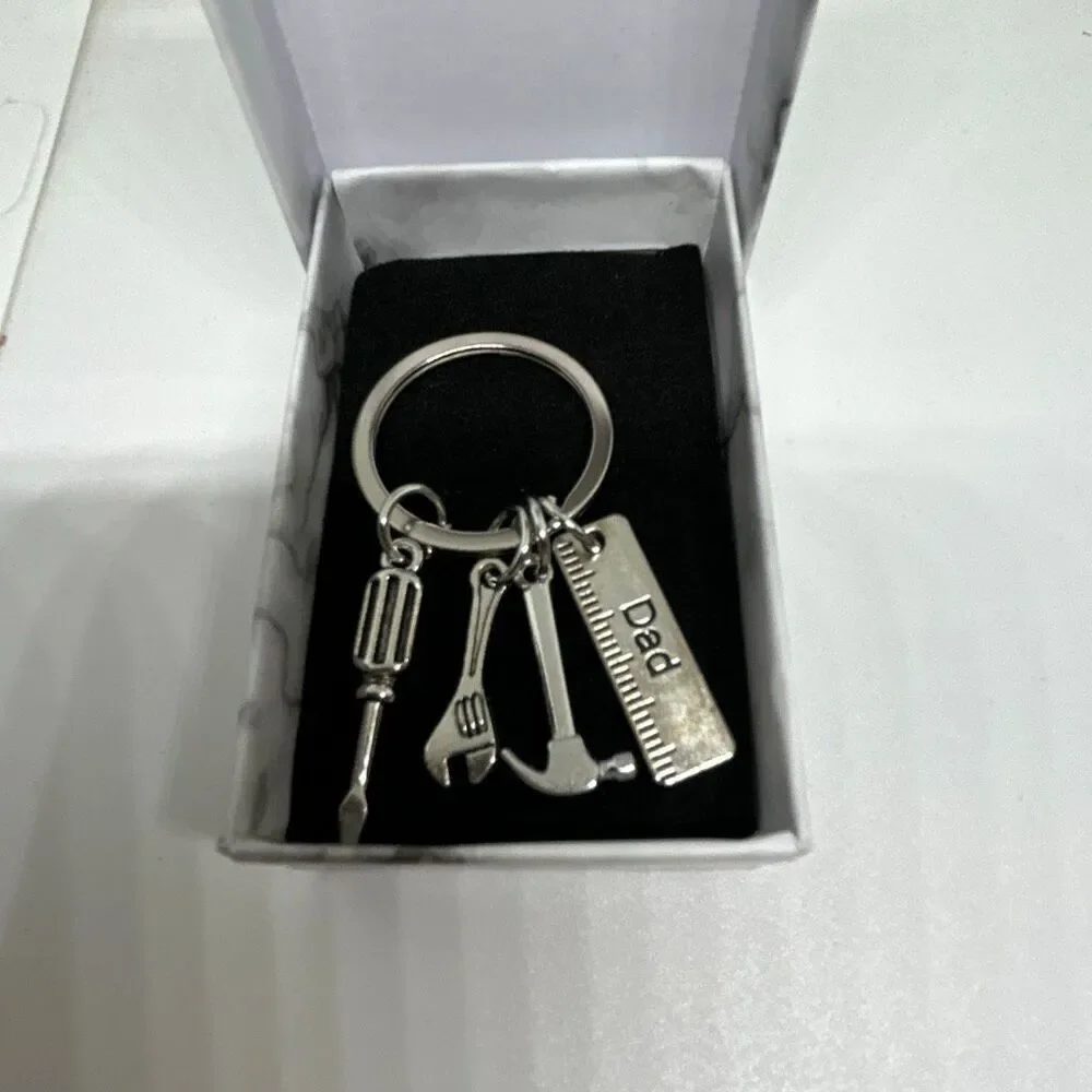 Dad Keychain Tool Charm Hammer Wrench Screwdriver Gift Father Gift